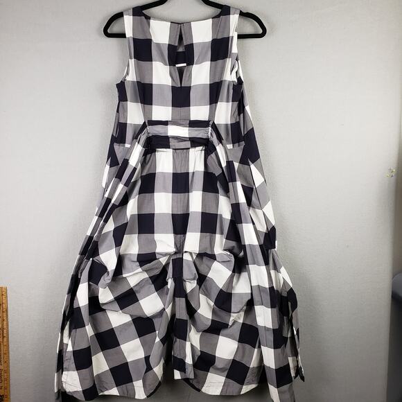 Ann Taylor Size S Sleeveless Buffalo Check Midi Dress Black Plaid Lagenlook Fall - Picture 2 of 11